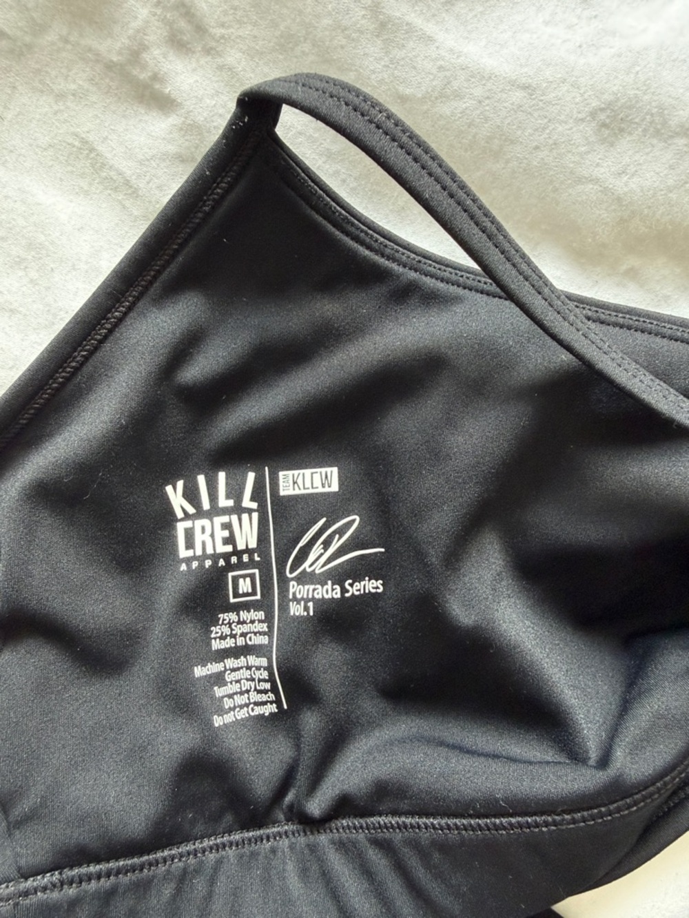 Kill Crew Black Sports Bralette with White Logo - Picture 2 of 3